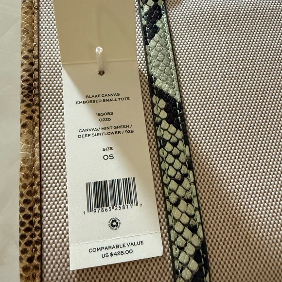 NWT Tory Burch blake canvas embossed small tote 163053 - Picture 11 of 14